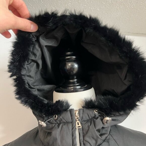 UD Utex Design black puffer feather filler winter coat jacket size S - Picture 7 of 9